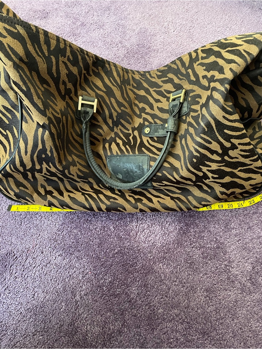 Anne Klein Brown and Black Zebra Print Travel Tote